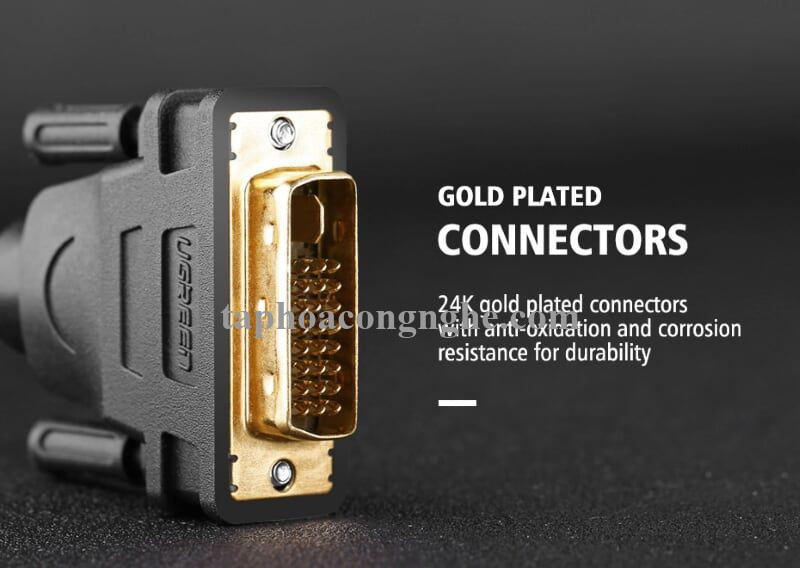 Ugreen 30142 15M màu Đen Cáp chuyển đổi HDMI sang DVI 24 + 1 thuần đồng cáp dẹt HD106 30030142